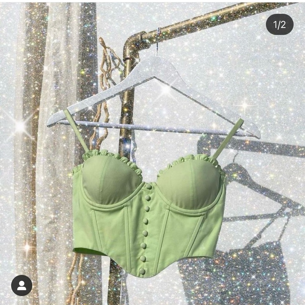 Oh Polly Green Corset Top